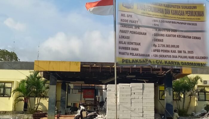 Disperkim Kabupaten Sukabumi Rehab Kantor Kecamatan Ciemas, Pastikan Pelayanan Publik Lebih Nyaman