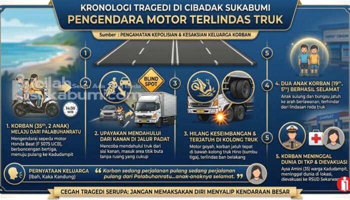 Inilah Identitas Korban Lakalantas yang Meninggal Akibat Terlindas Mobil Sumbu Tiga di Cibadak