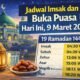 Jadwal Imsak dan Buka Puasa Hari Ini, 9 Maret 2026