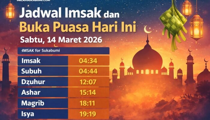 Jadwal Imsak dan Buka Puasa Sukabumi Hari Ini, Sabtu 14 Maret 2026