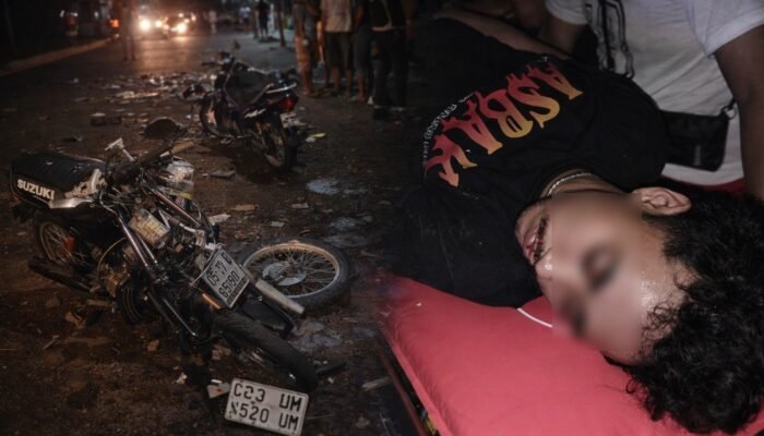 Dua Remaja Terlibat Kecelakaan Adu Banteng di Depan SMPN 1 Surade