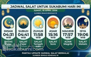 Jadwal Salat untuk Sukabumi Hari Ini, Jumat 10 April 2026