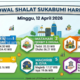 Jadwal Salat untuk Sukabumi Hari Ini, Minggu 12 April 2026