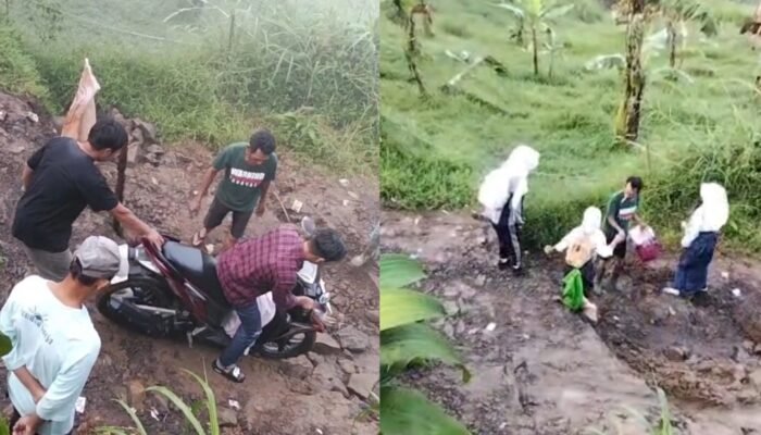 Akses Alternatif Sukabumi-Cianjur via Cireunghas Terputus, Jalan Ambles 1 Meter, Mobil Dilarang Melintas