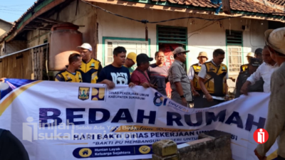 Peringati Hari Bakti PU ke-81 dan HJKS ke-156, DPU Kabupaten Sukabumi Bedah Rumah Warga Surade